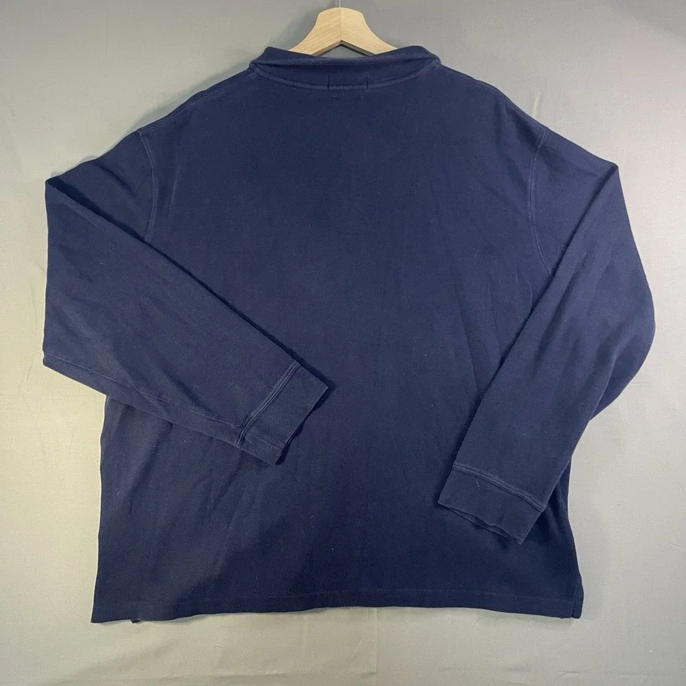 Polo Bear Ralph Lauren Estate Rib 1/4 Zip Pullover Navy Blue Men's XL Sweater